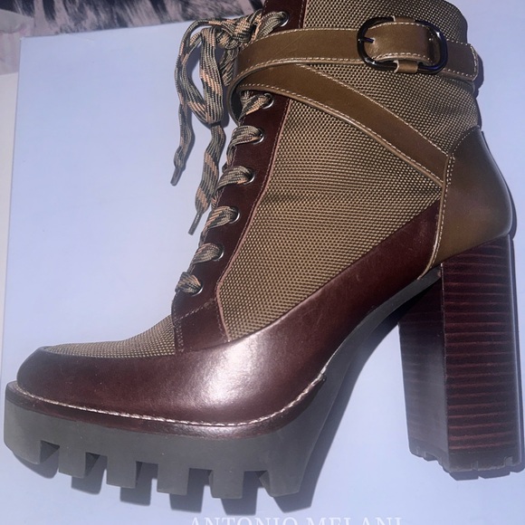 ANTONIO MELANI Brown Lace-Up Boots - Picture 3 of 6